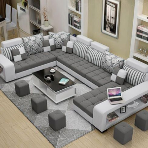 Emerald Tufted Sectional Sofa with Gold Legs